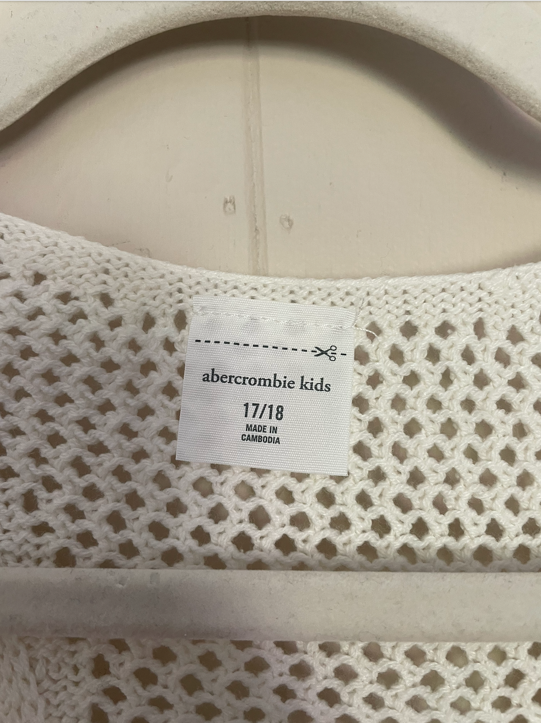 Abercrombie Kids white crochet knit mini dress/tank new with tags.