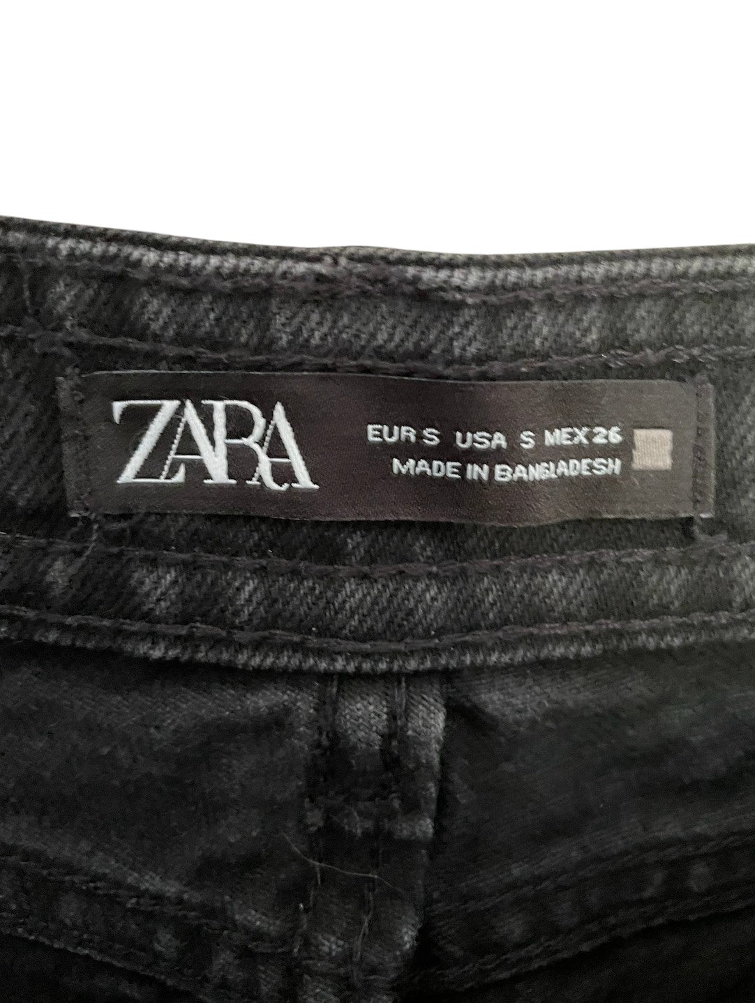 Zara black wrap denim skort.