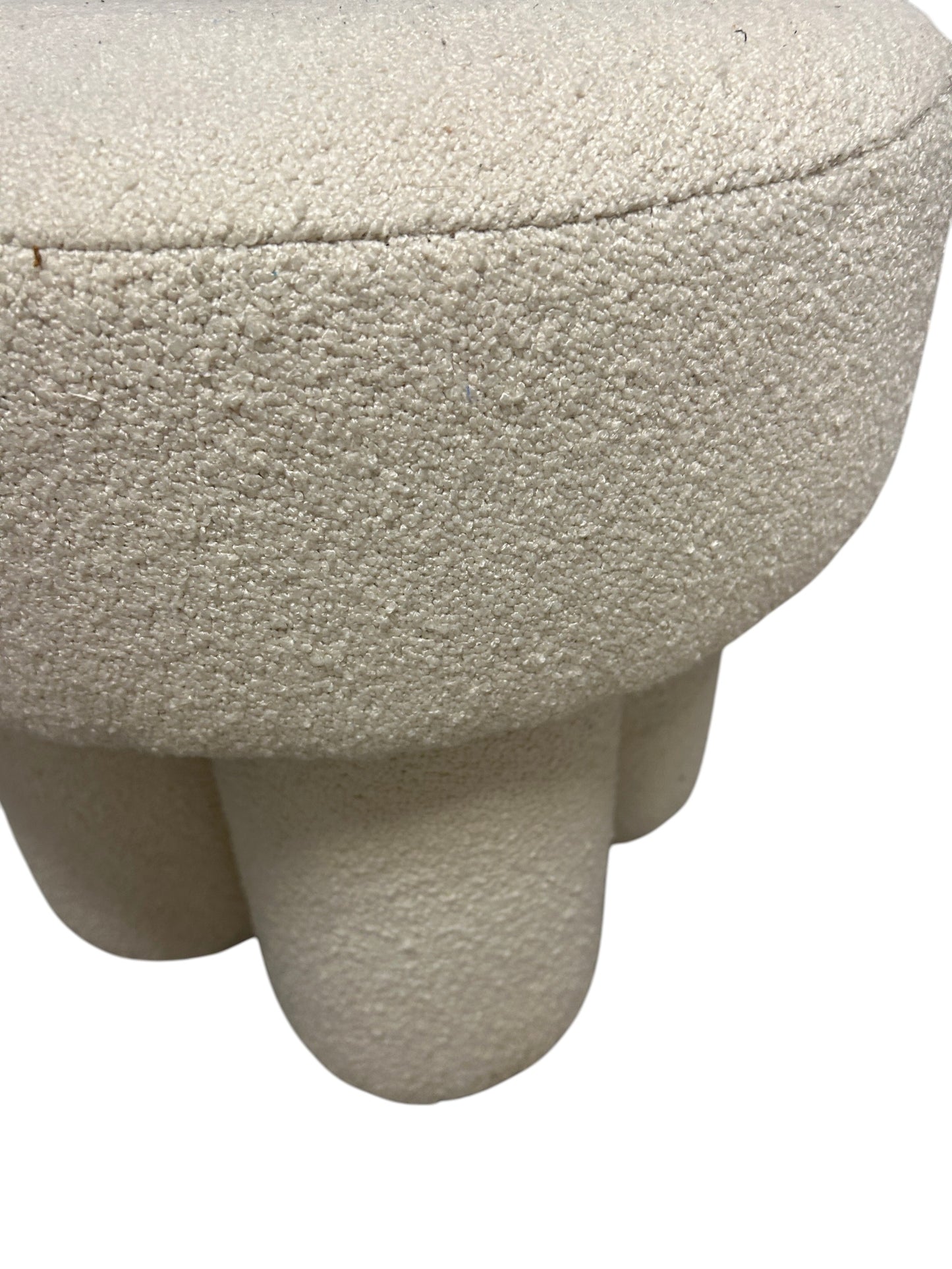 Target upholstered off-white ottoman stool with legs.