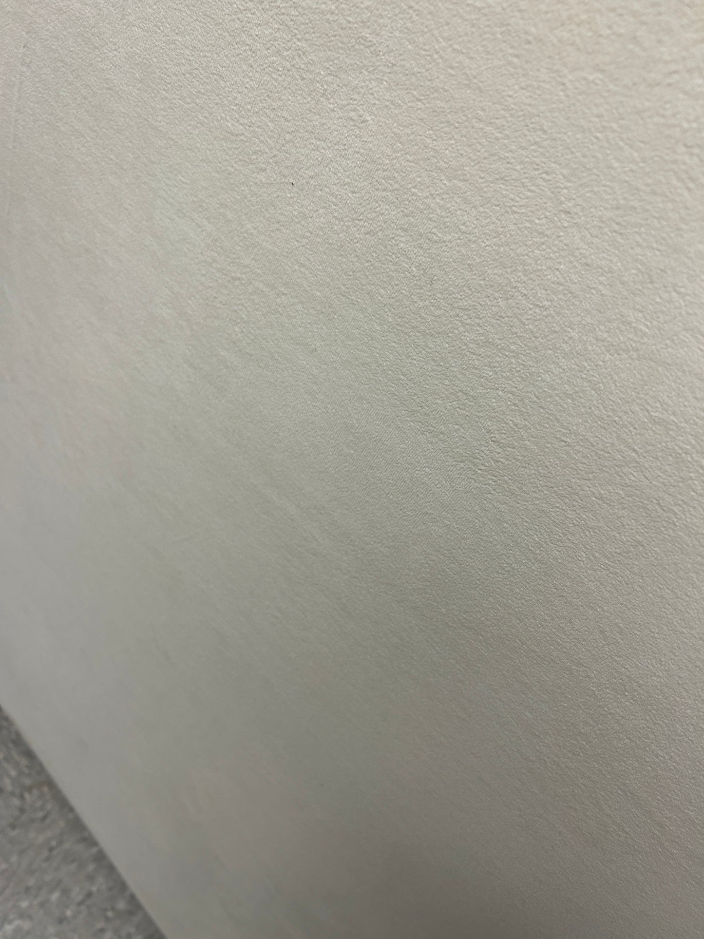 Cream velvet twin headboard with curved notched corners.