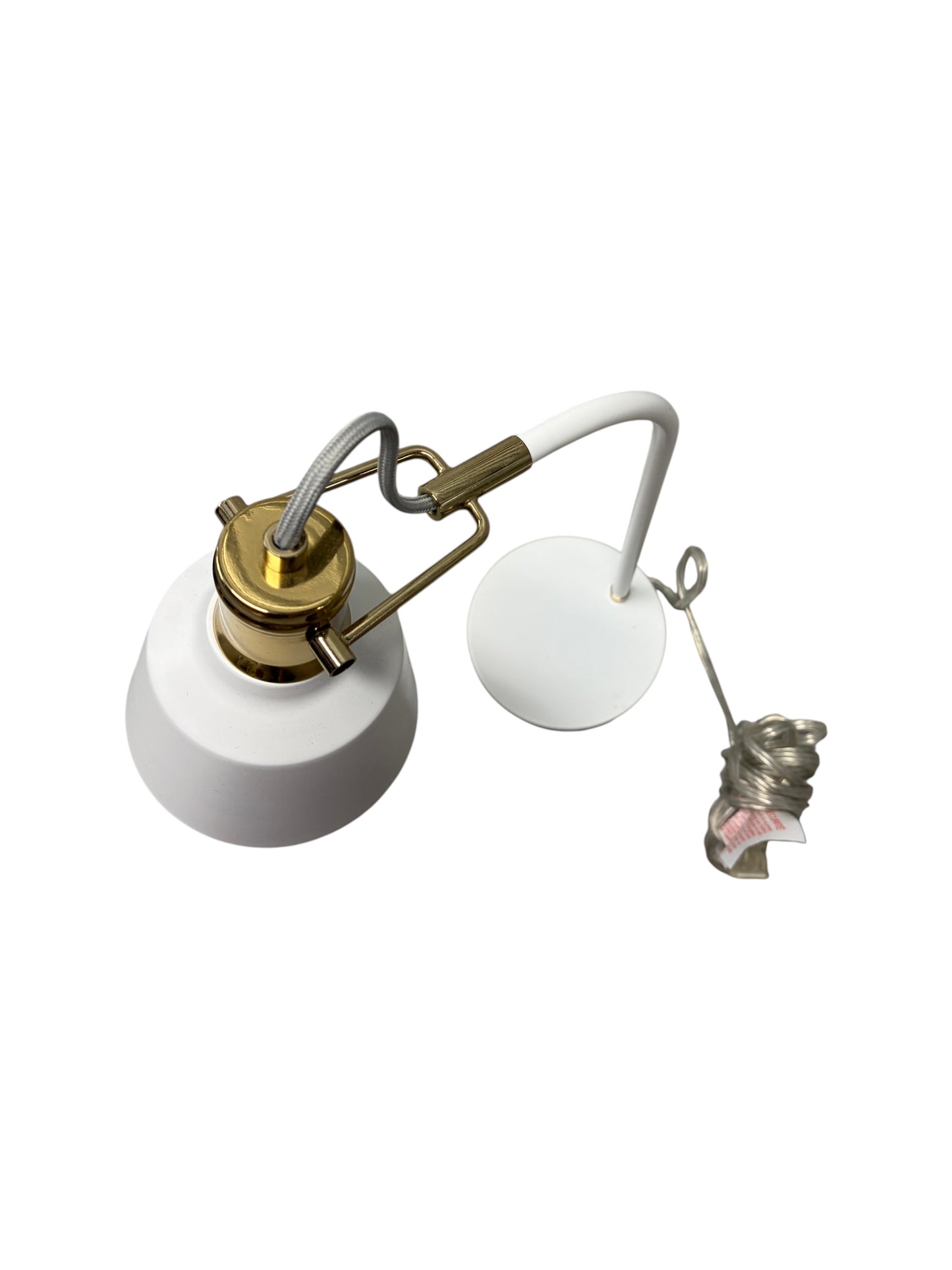 Pottery Barn Teen white and gold desk lamp.