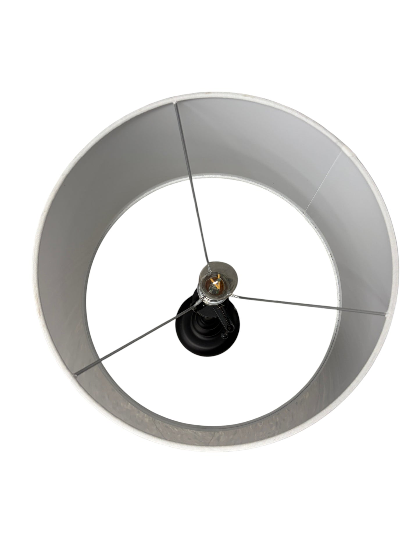 Target table lamp with a black metal base.