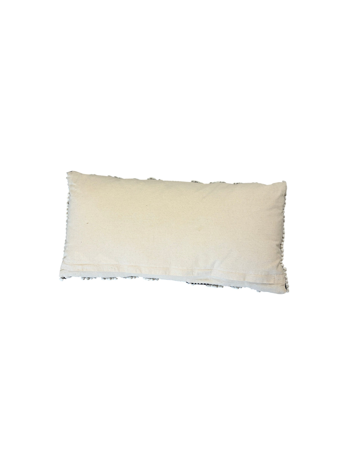 Black and white rectangular throw pillow.