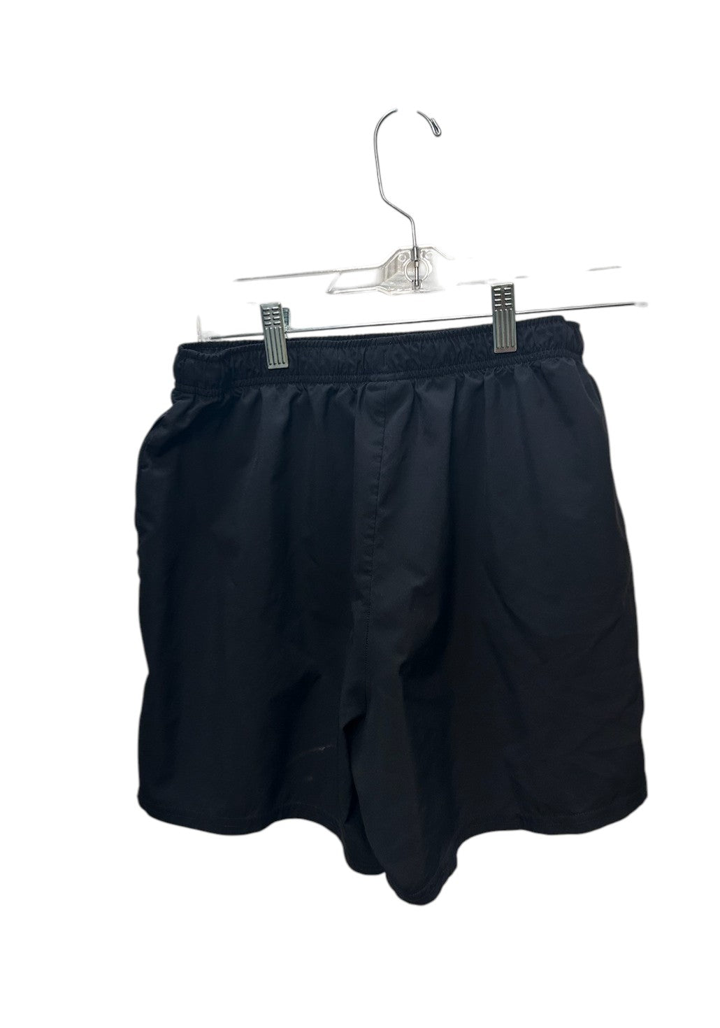 Black Gymshark athletic shorts with elastic waistband and small logo on the leg.