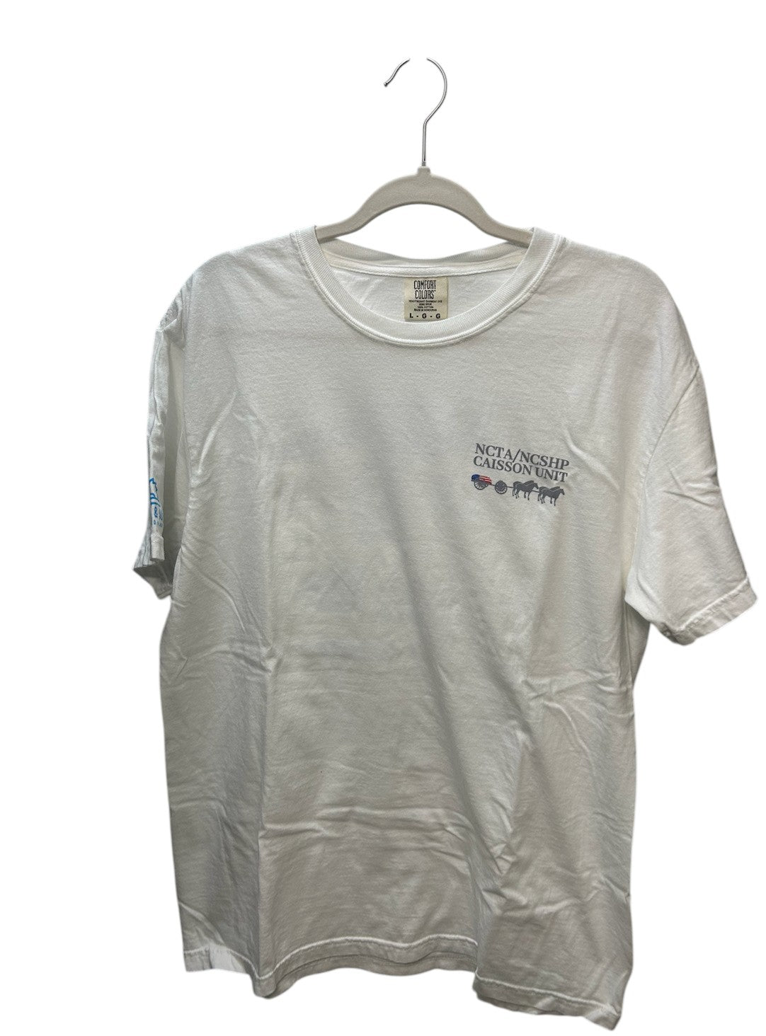 White short-sleeve t-shirt featuring the 15th Annual North Carolina Troopers Association Saltwater Challenge event graphic from October 2025.