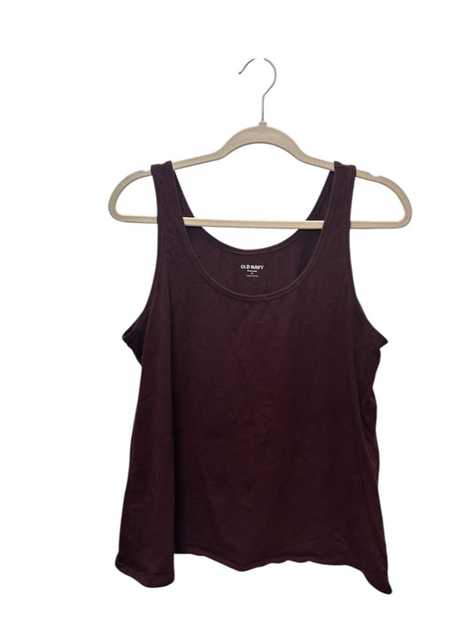 Dark burgundy/plum colored basic tank top from Old Navy with scoop neckline.