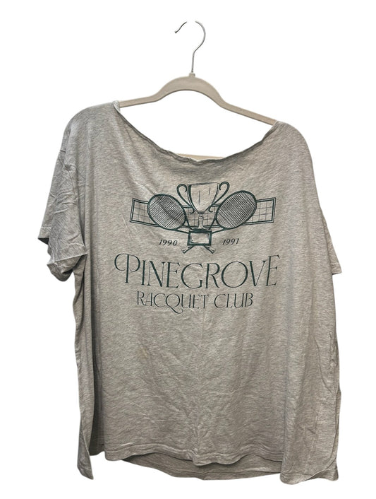Heather gray oversized t-shirt with vintage Pinegrove Racquet Club tennis graphic from 1990-1991.