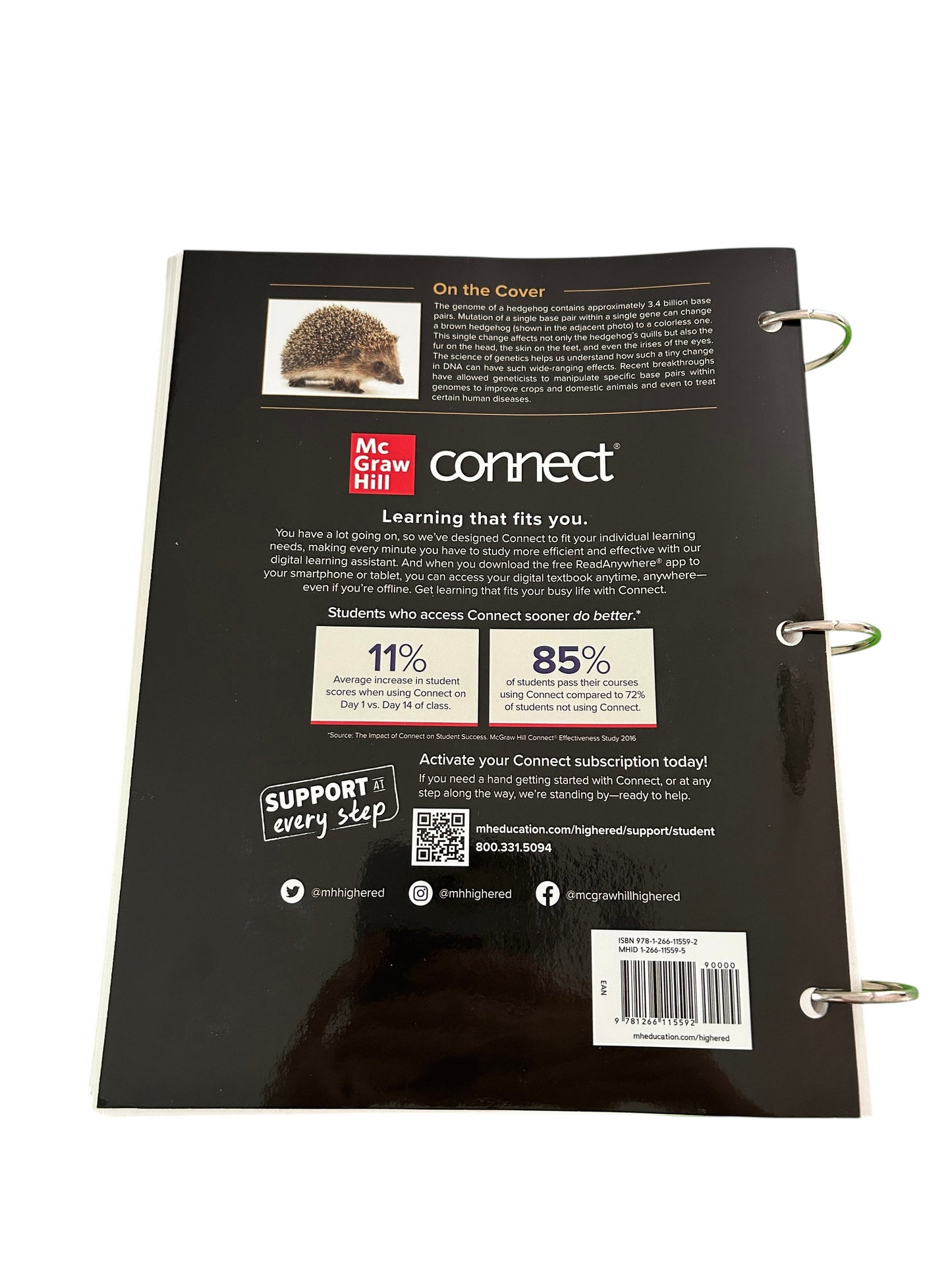 Genetics: From Genes to Genomes textbook, Eighth Edition by Goldberg and Fischer, published by McGraw Hill, in a three-ring binder.