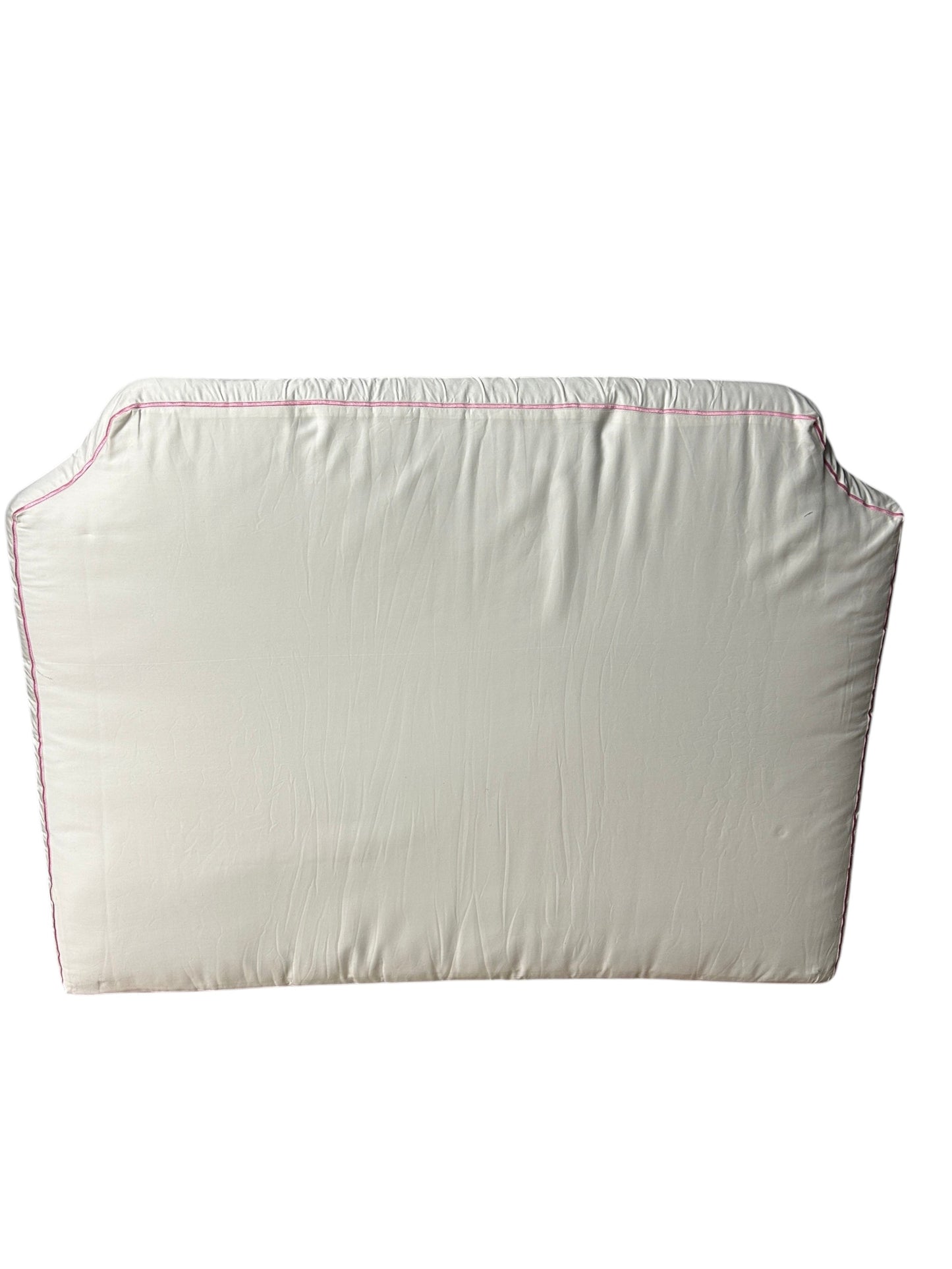 PushpLinen twin headboard with light pink piping trim along edges.