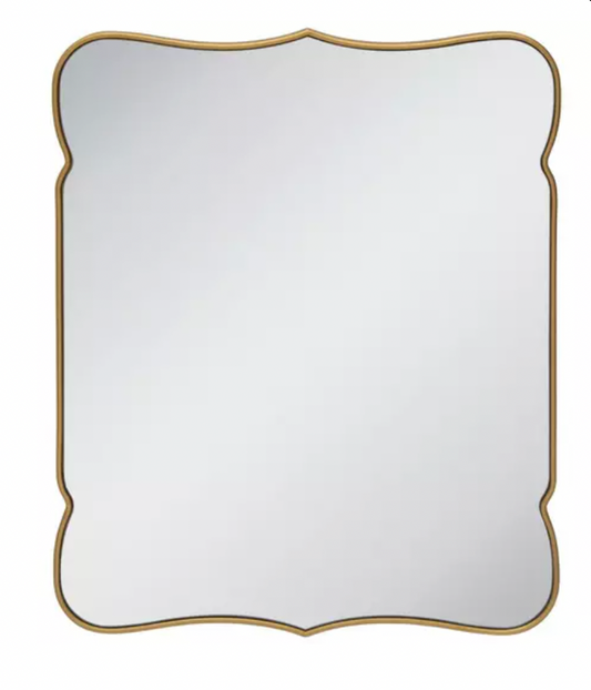 Hobby Lobby gold scalloped wall mirror.