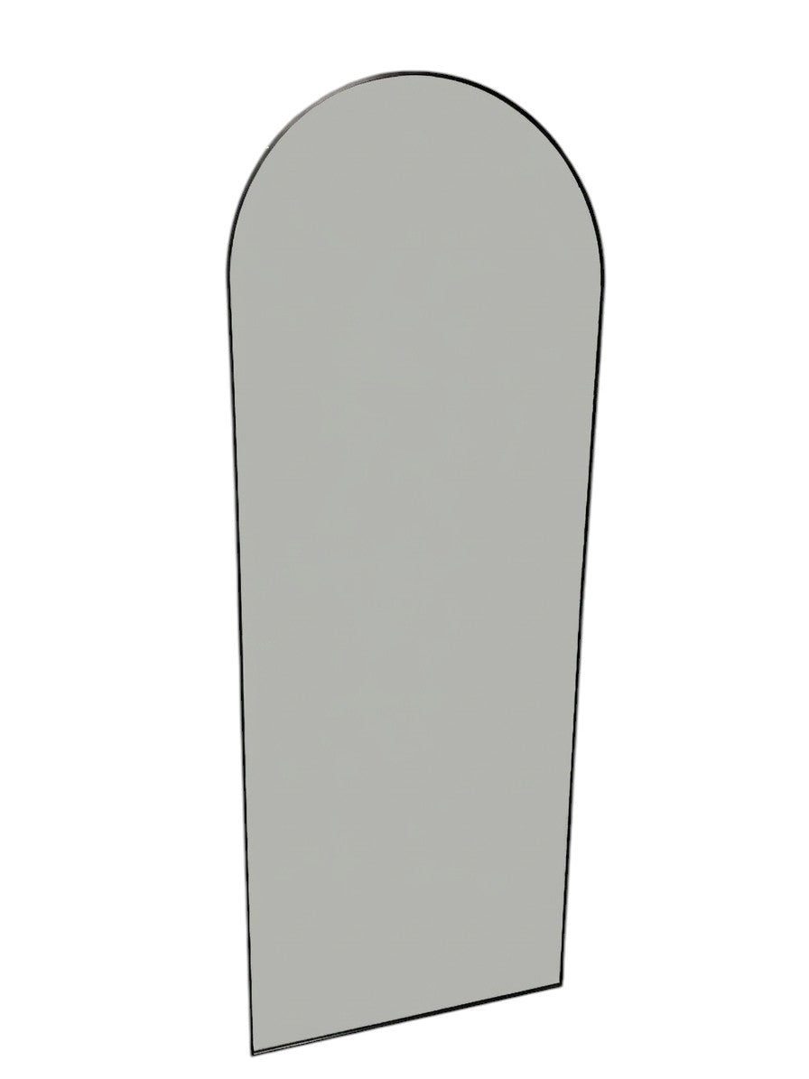Wayfair arched full-length standing floor mirror with a black frame.