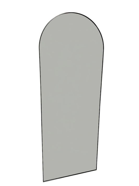 Wayfair arched full-length standing floor mirror with a black frame.