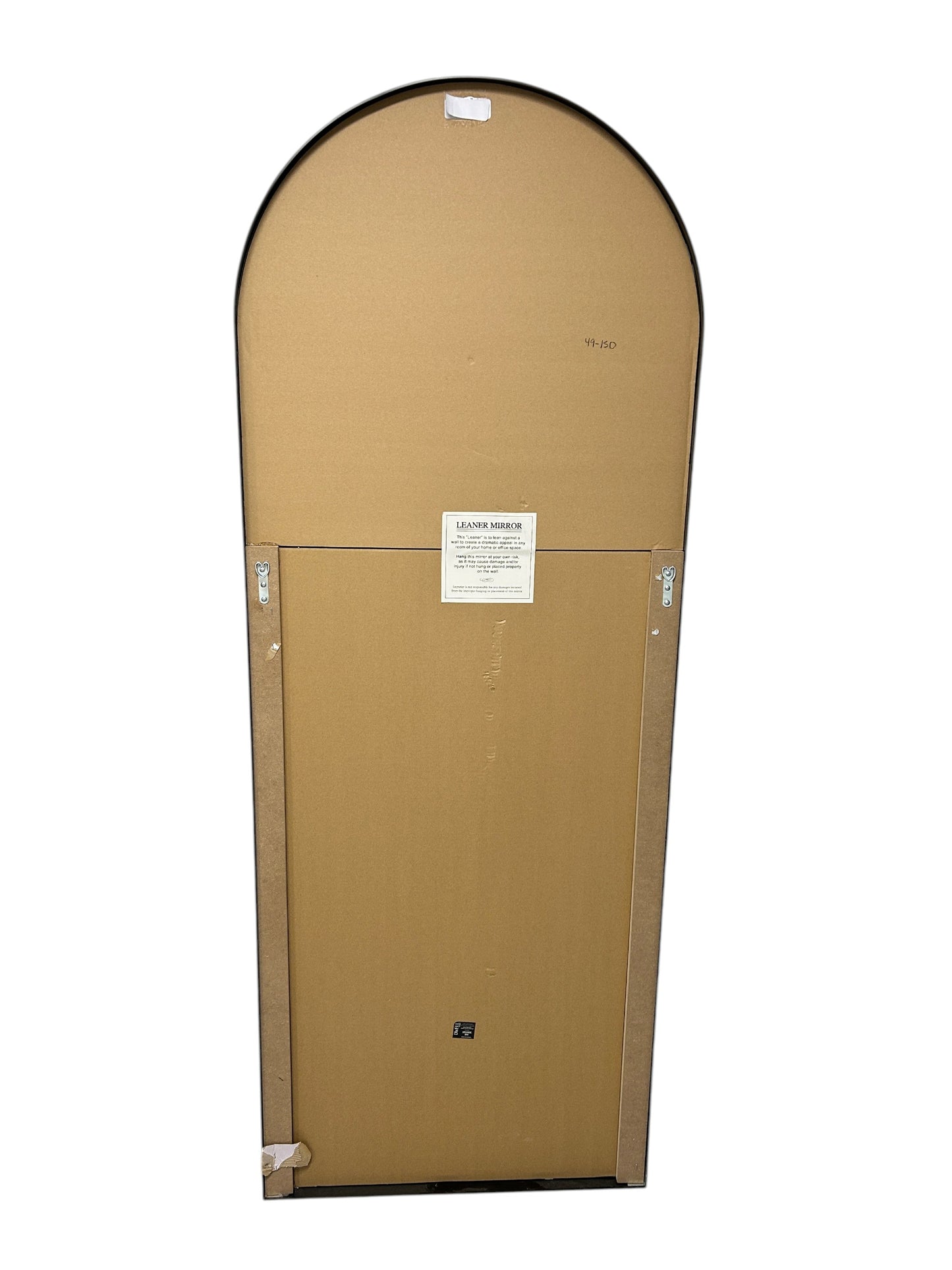 Wayfair arched full-length standing floor mirror with a black frame.