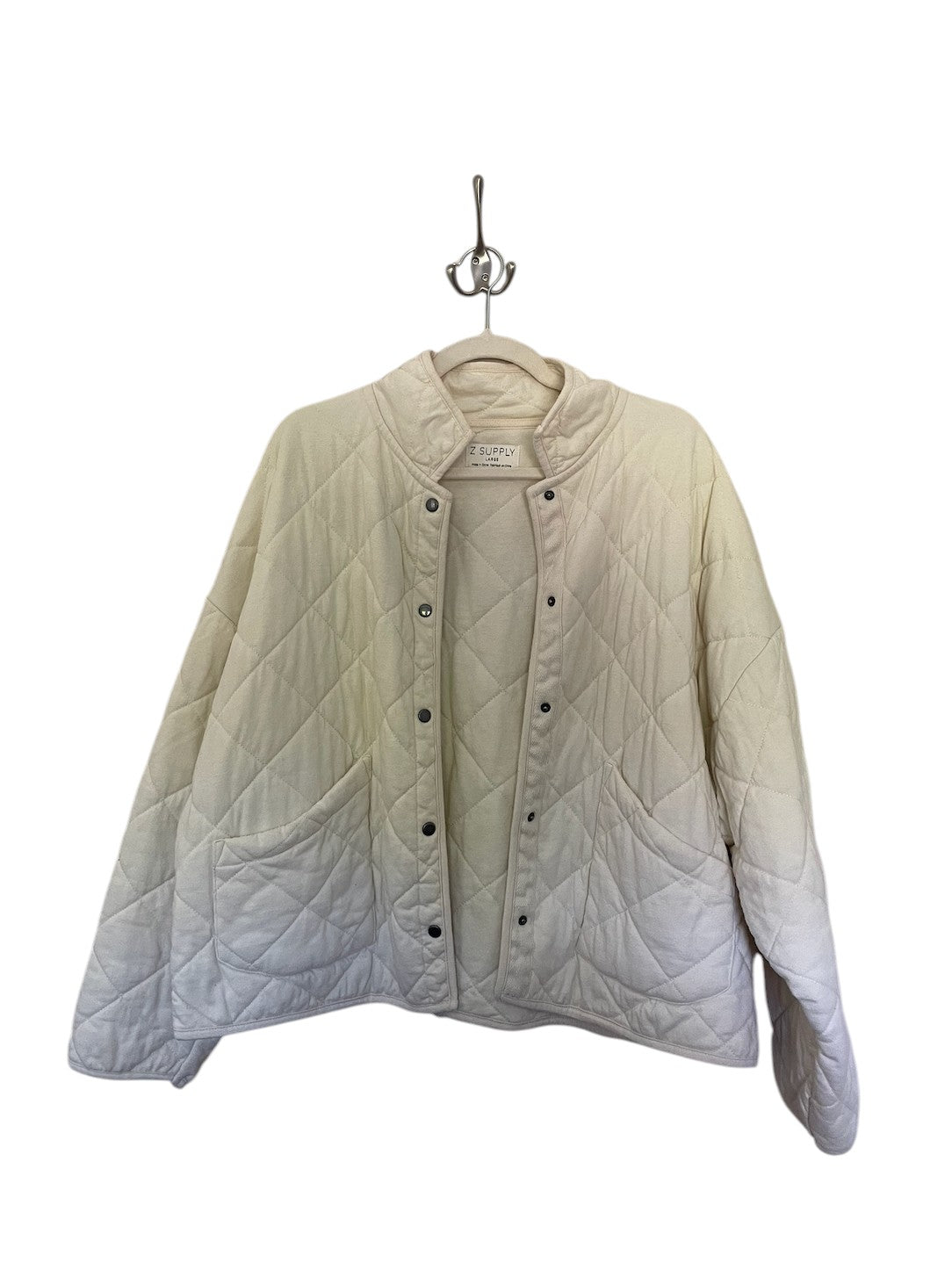 Z Supply maya quilted jacket in bone white.