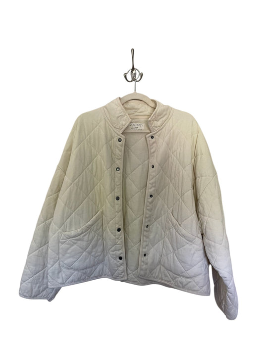 Z Supply maya quilted jacket in bone white.
