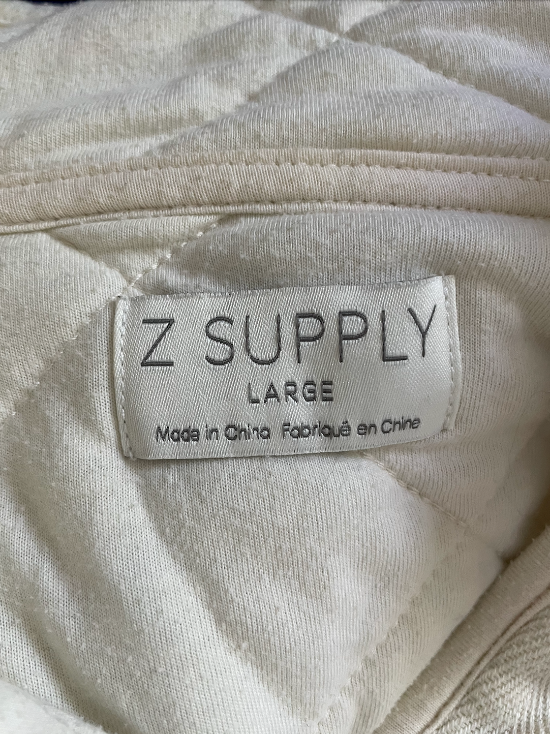 Z Supply maya quilted jacket in bone white.