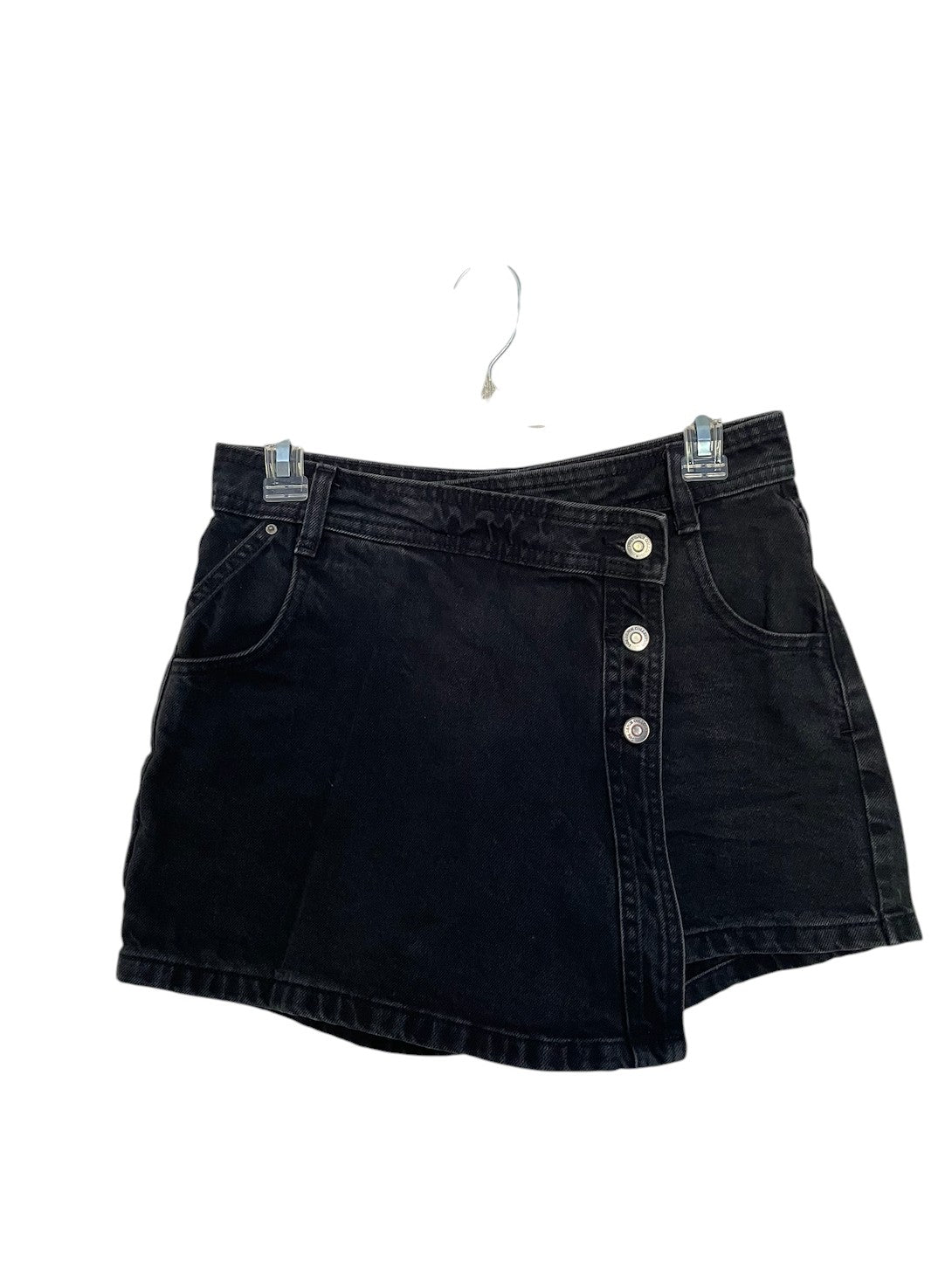 Zara black wrap denim skort.