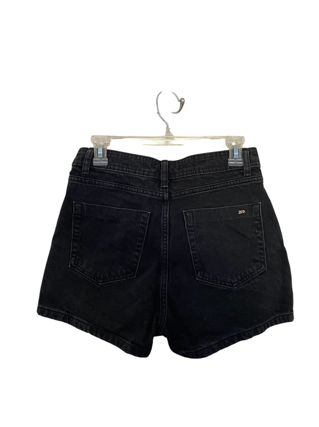 Zara black wrap denim skort.