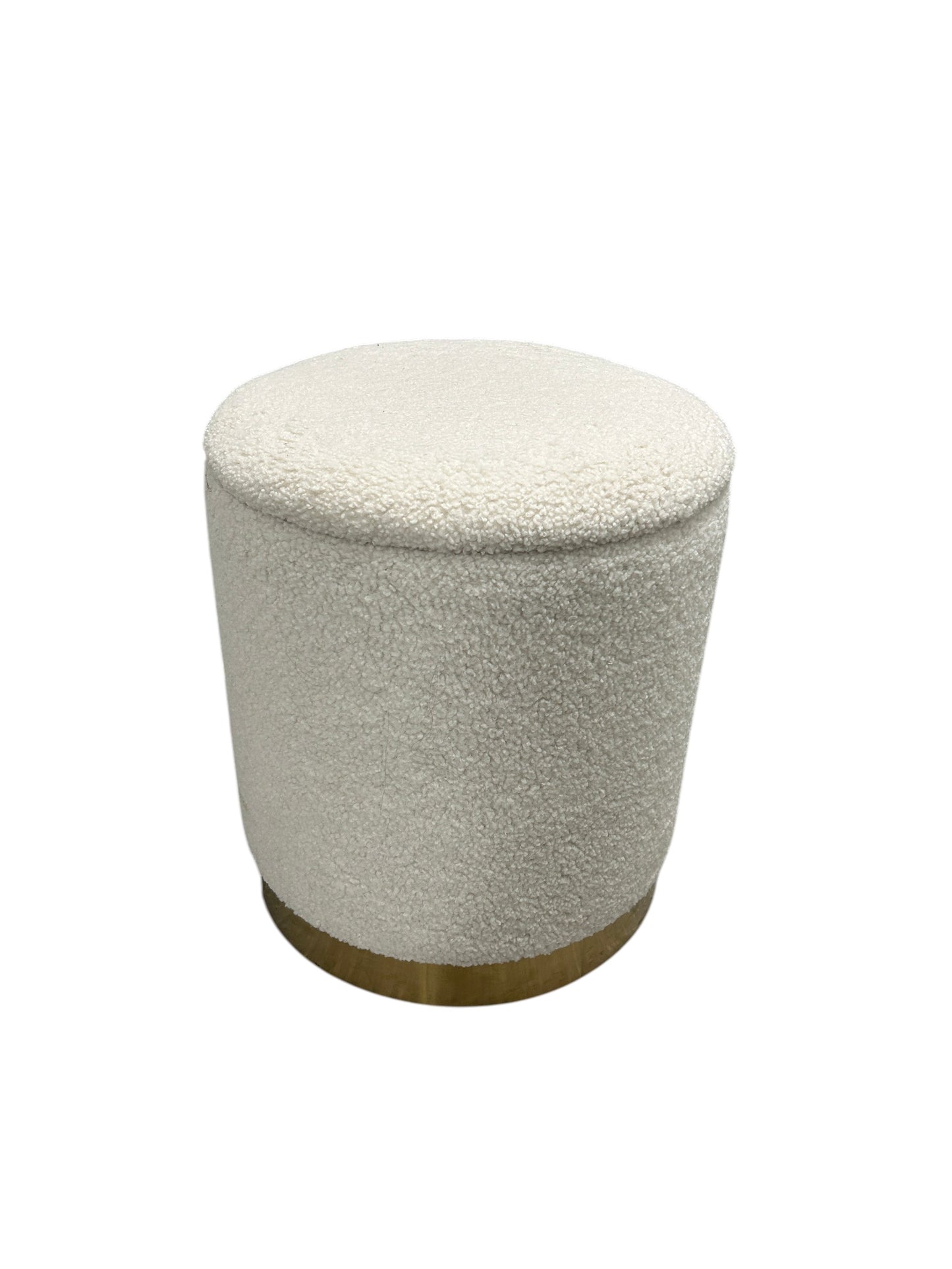 Wayfair off-white ottoman with gold base.