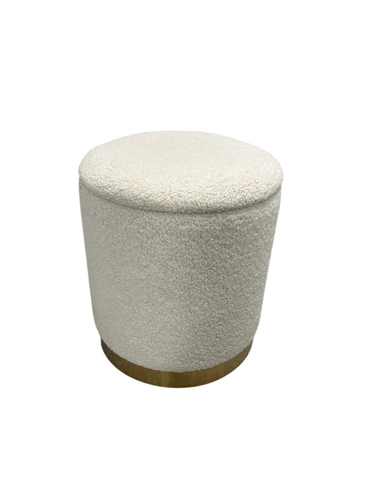 Wayfair off-white ottoman with gold base.