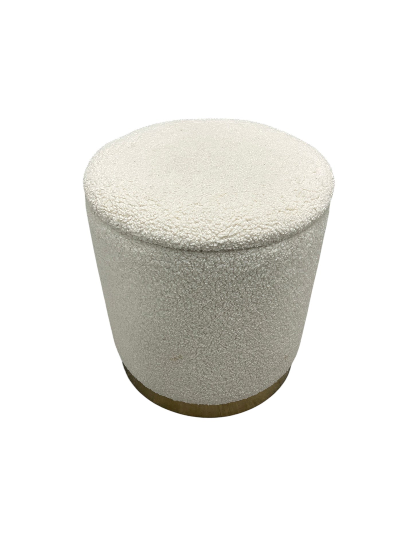 Wayfair off-white ottoman with gold base.