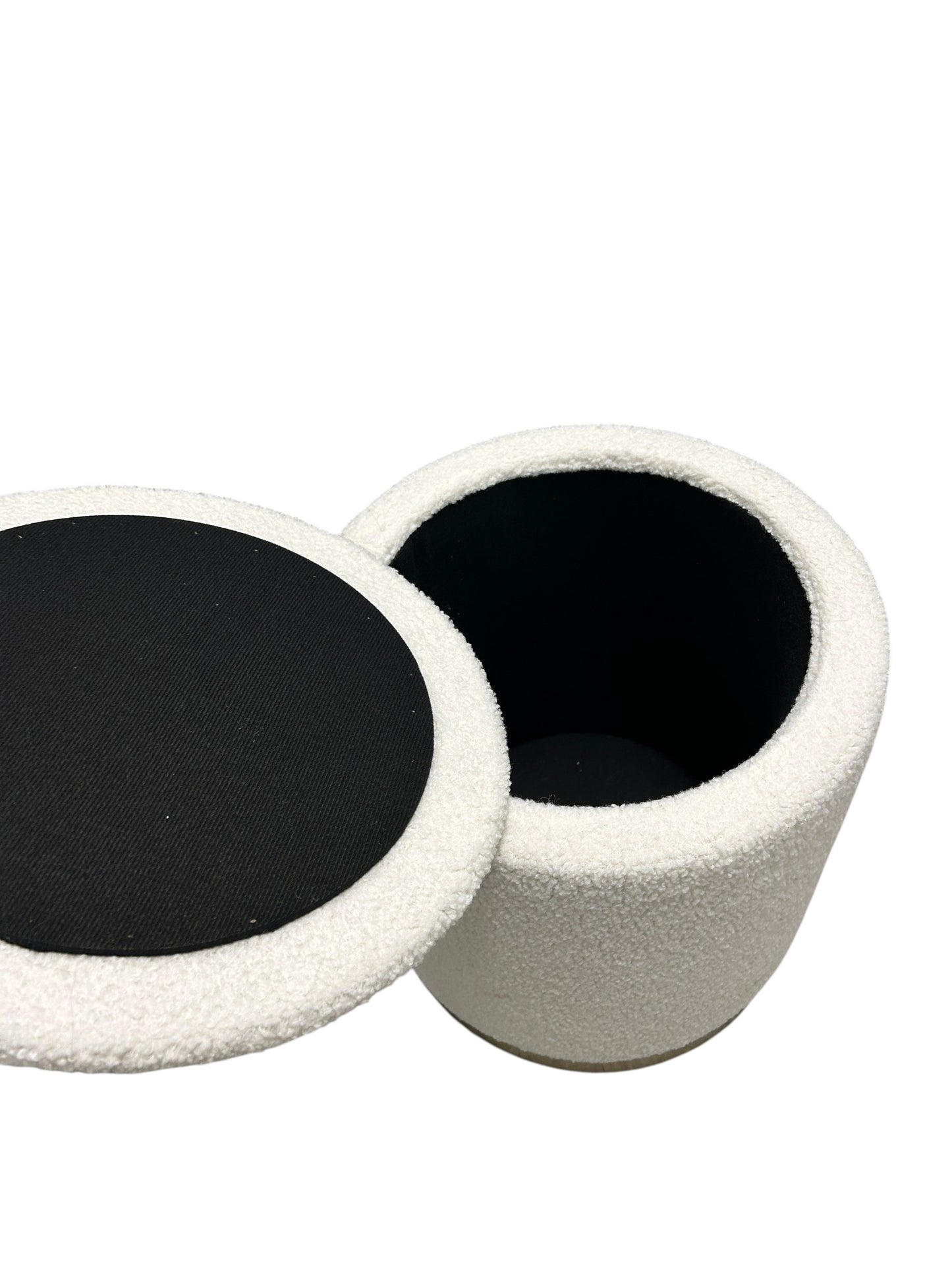 Wayfair off-white ottoman with gold base.
