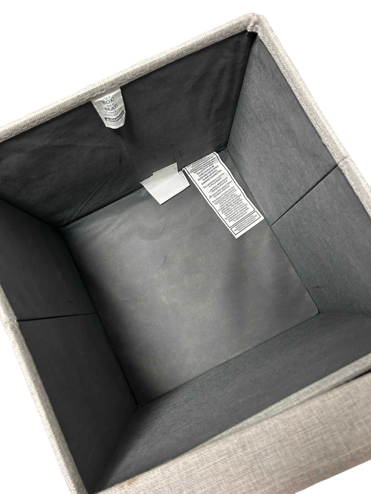 Poppin collapsible gray, square ottoman.
