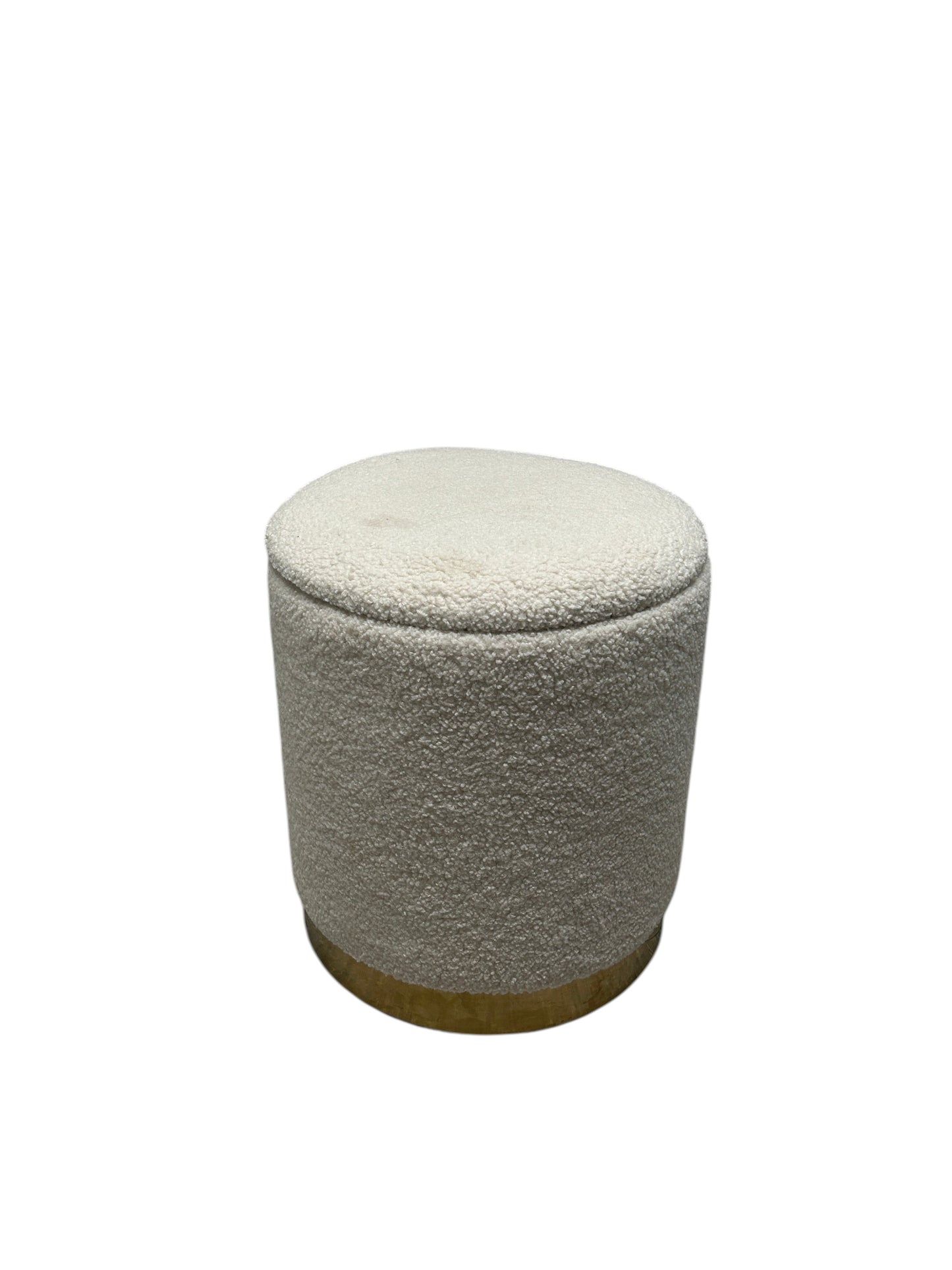 Wayfair off-white ottoman with gold base.