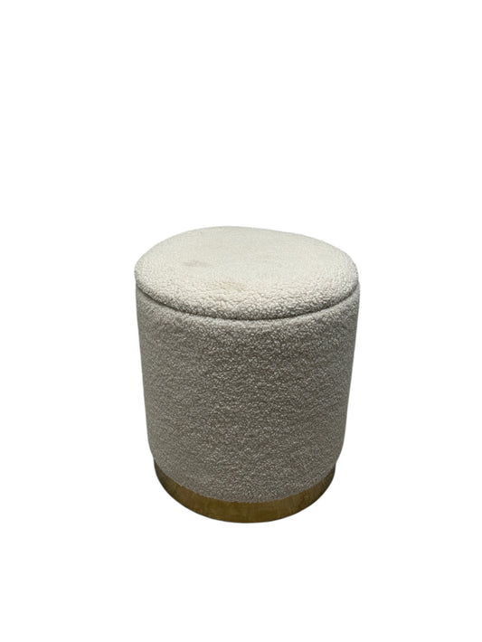 Wayfair off-white ottoman with gold base.