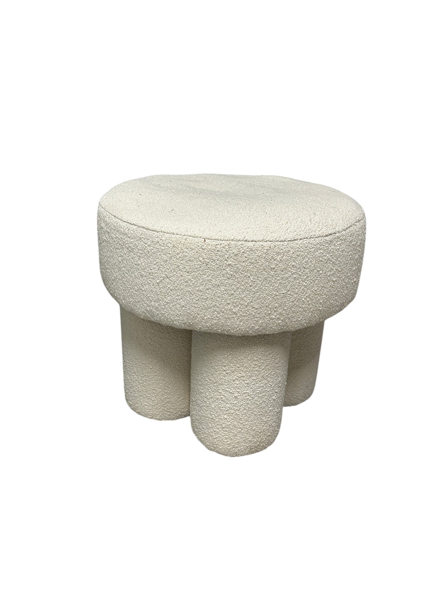 Target upholstered off-white ottoman stool with legs.