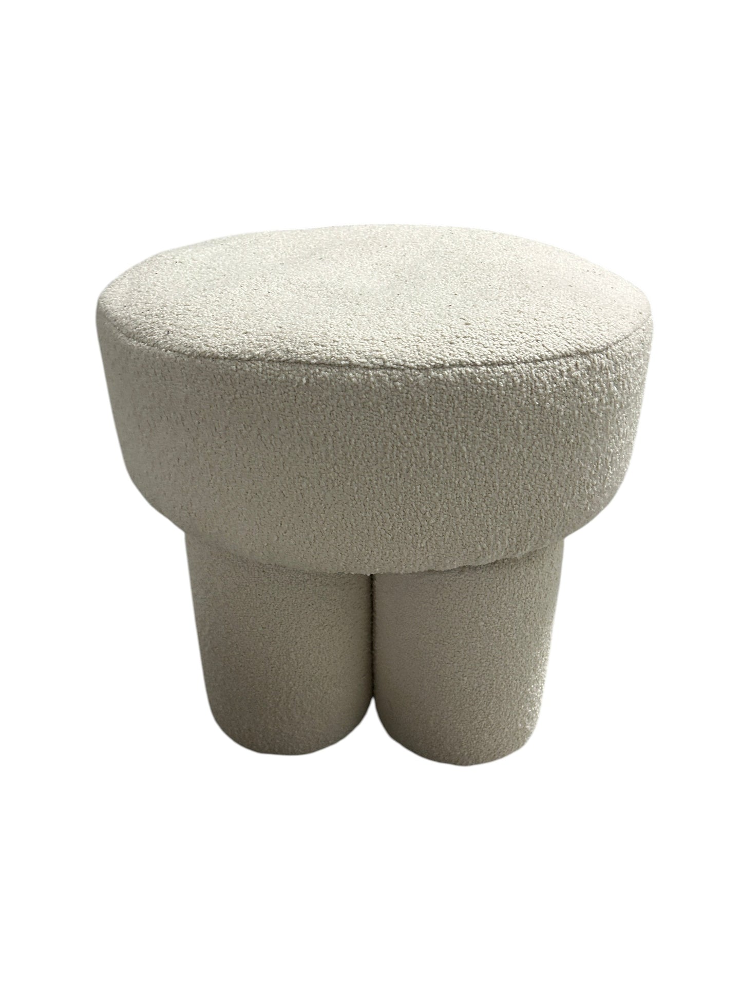 Target upholstered off-white ottoman stool with legs.