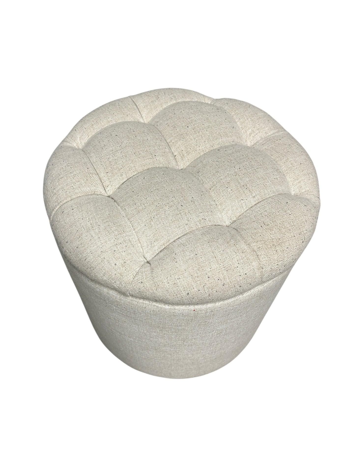 Pottery Barn Teen cream upholstered storage ottoman.