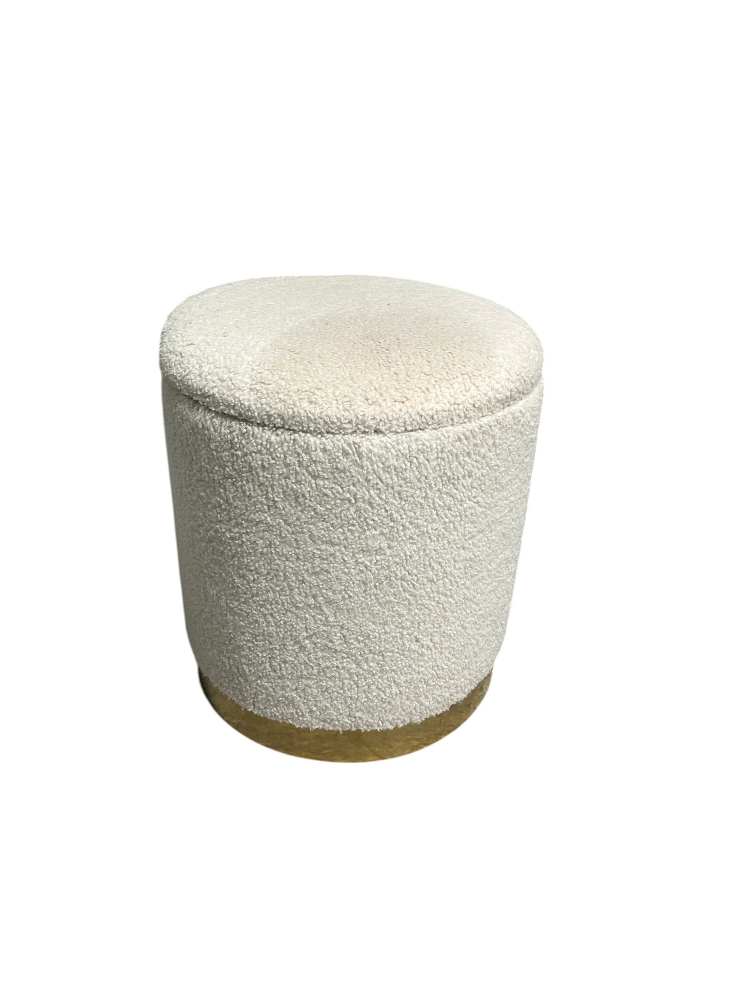 Wayfair off-white ottoman with gold base.