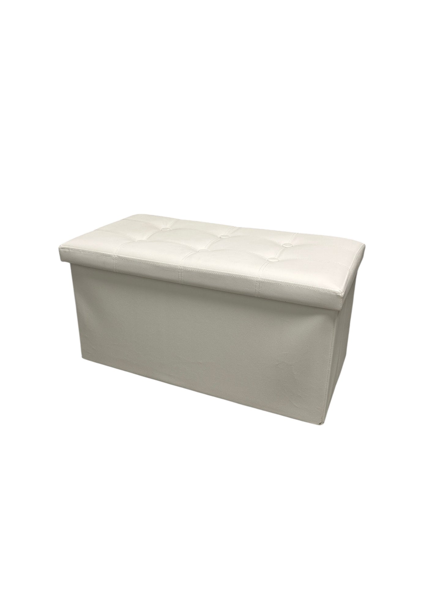 Cosyland collapsible white, rectangular ottoman.