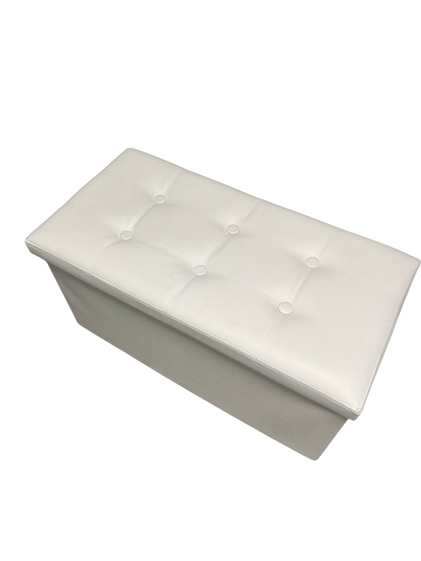Cosyland collapsible white, rectangular ottoman.