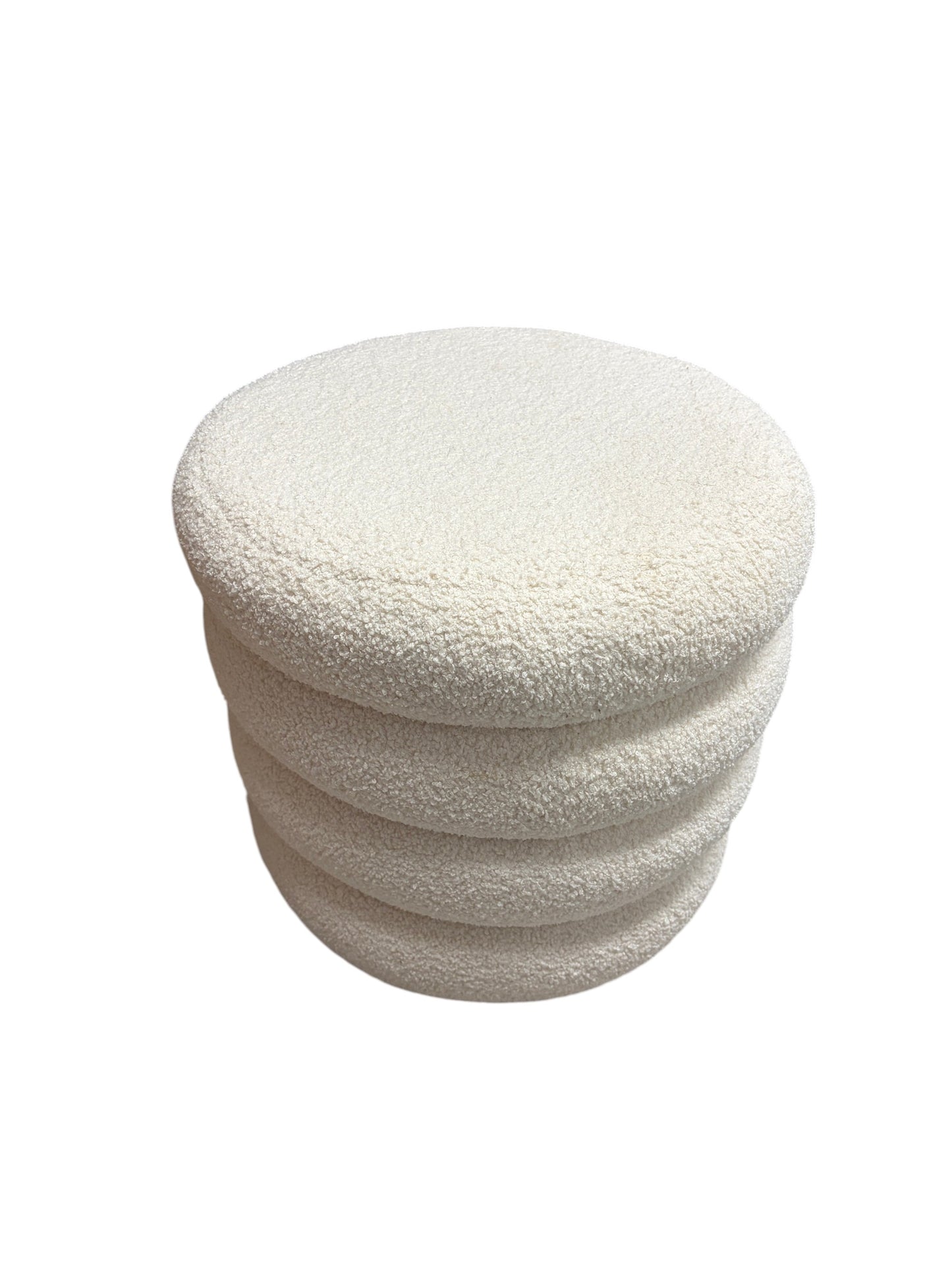Wayfair white round ottoman with storage.