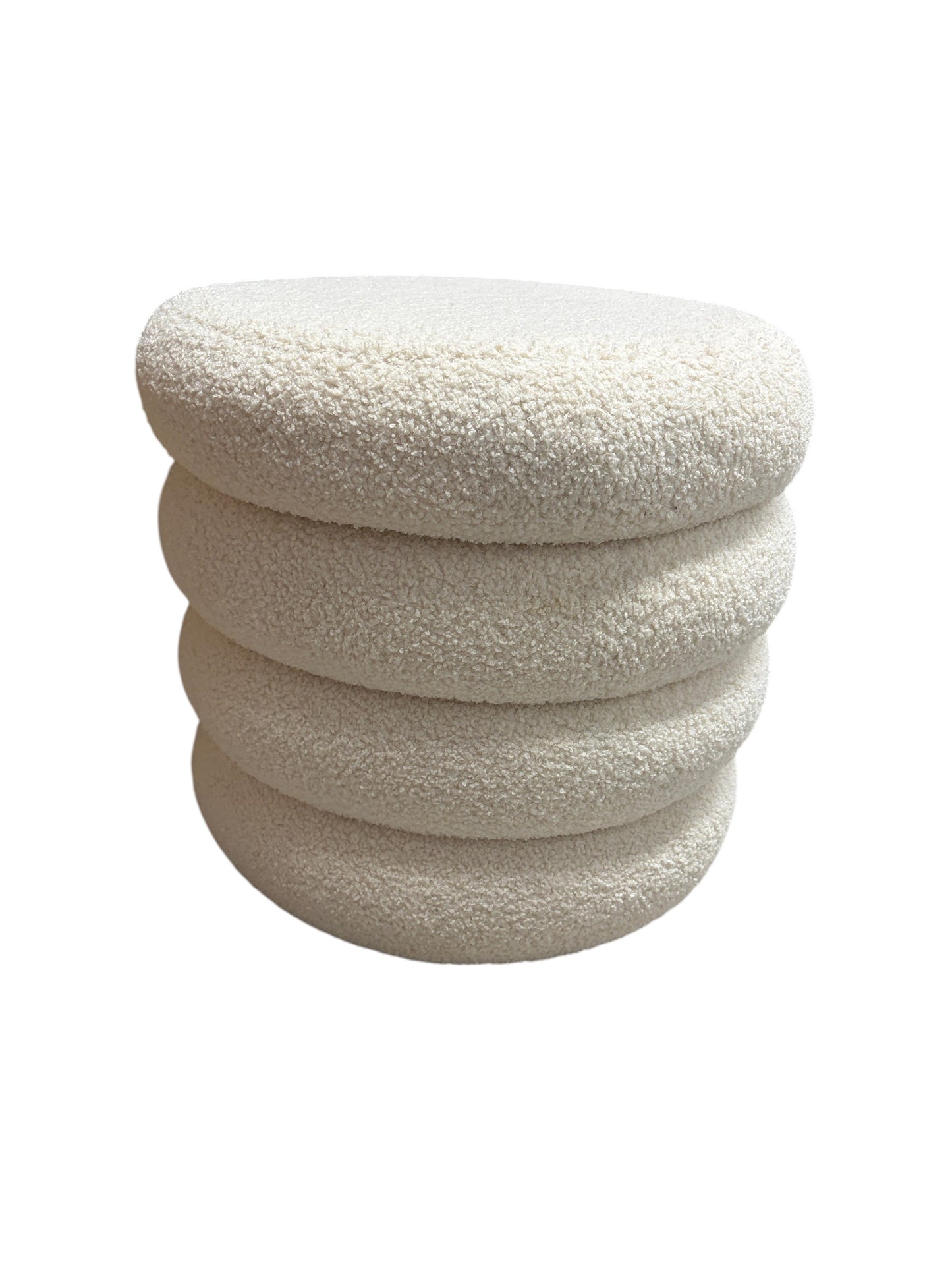 Wayfair white round ottoman with storage.