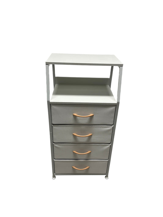 White nightstand with 4 drawers.
