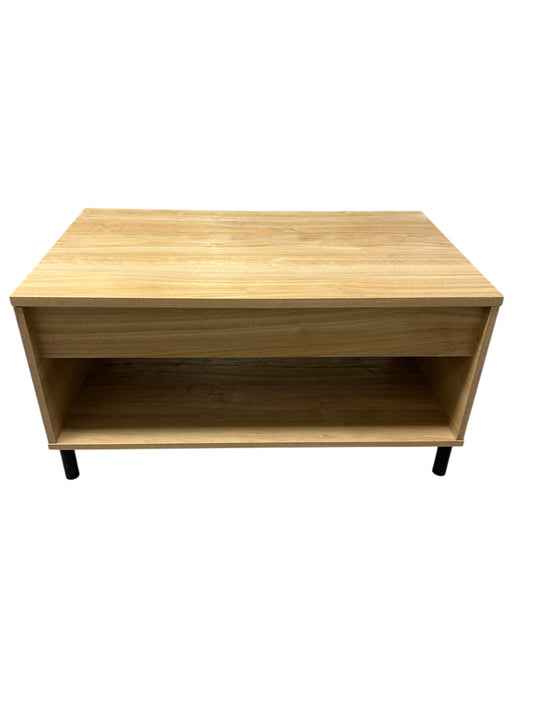 Target wooden coffee table with lift top and storage.