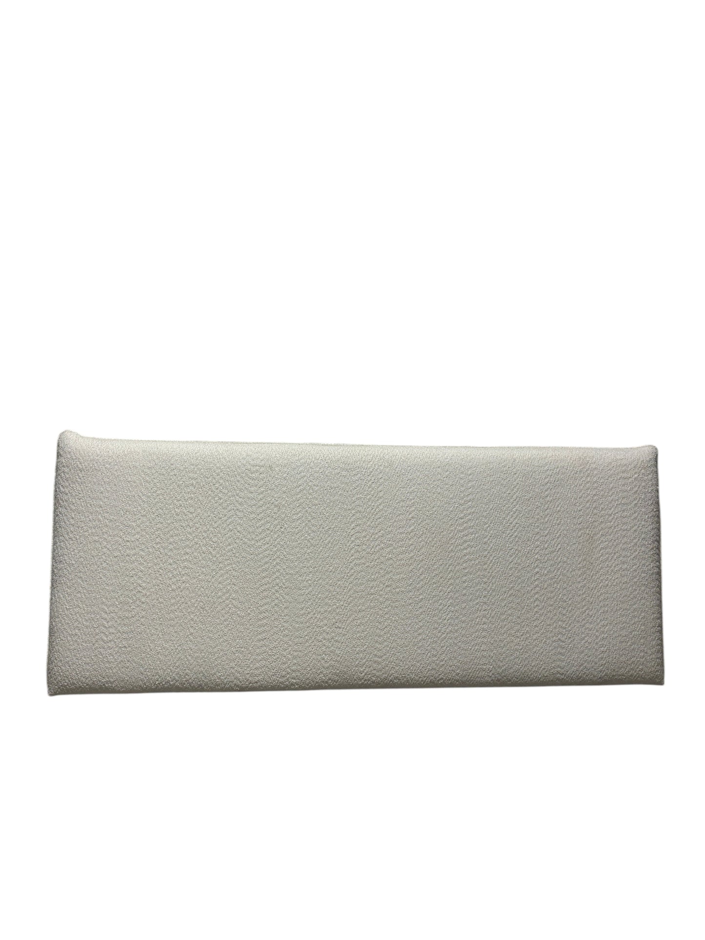 White yarn queen headboard with removable legs and parts.