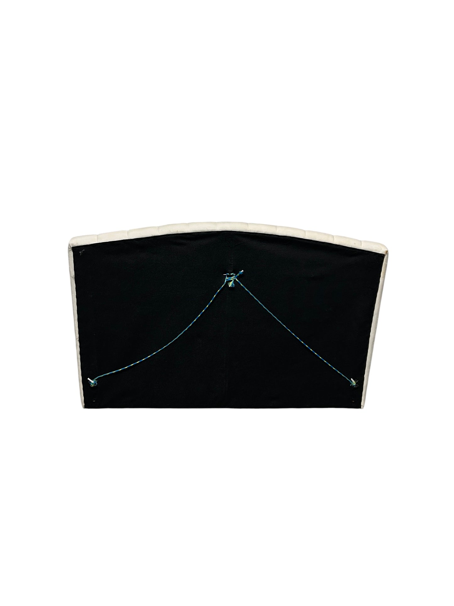 Cream velvet twin headboard.