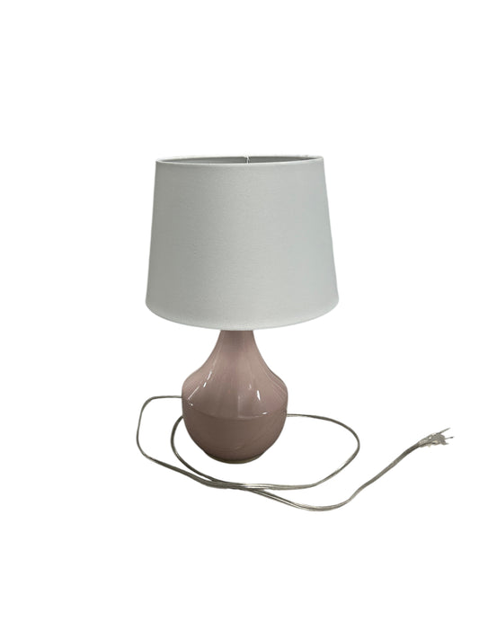 Set of 2 light pink Target lamps with white shades.