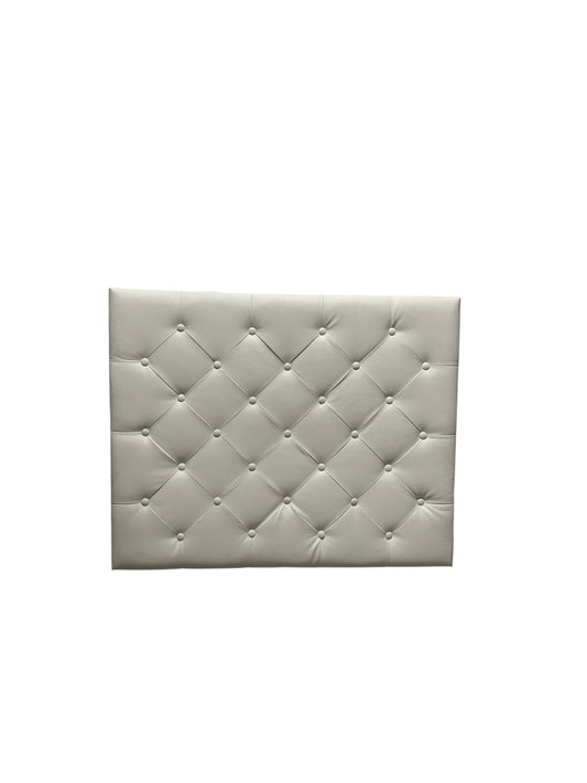Dormify white twin headboard with faux leather and a charging outlet.