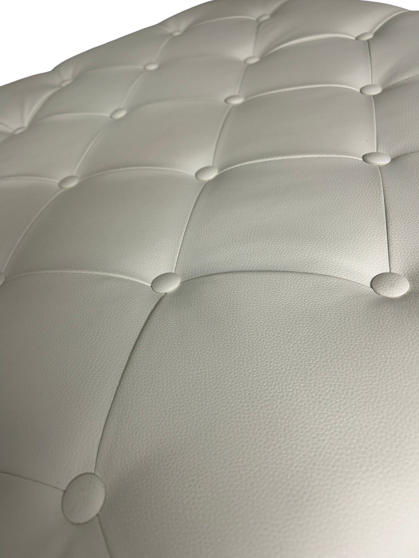Dormify white twin headboard with faux leather and a charging outlet.