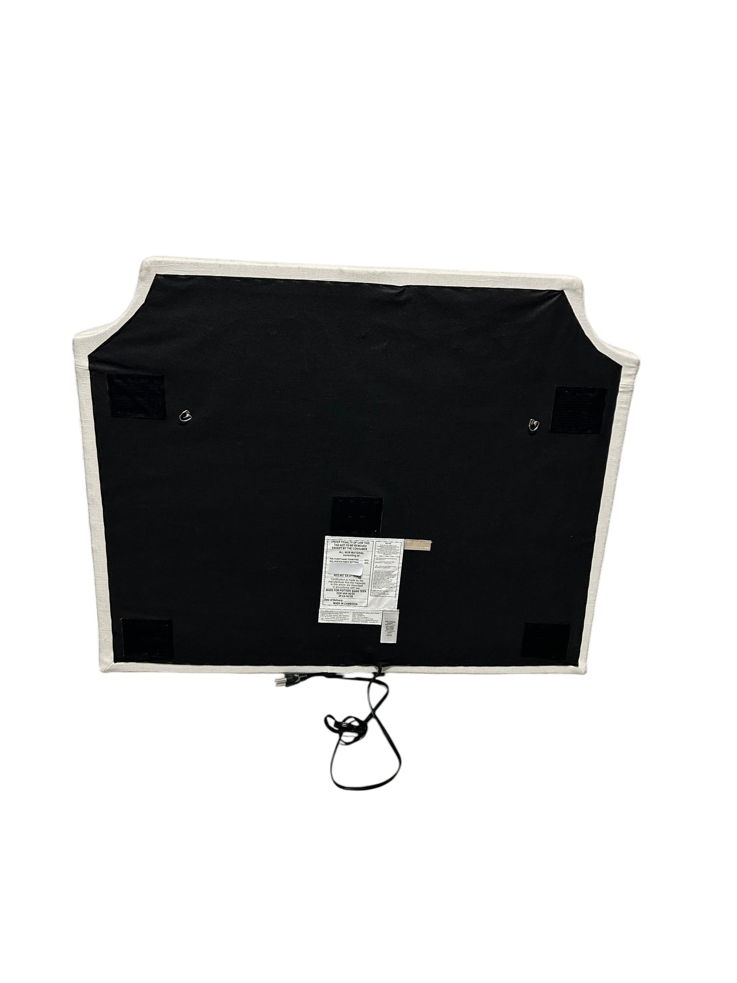 Pottery Barn Teen cream twin headboard with charging port.