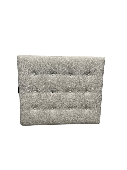 Cream twin headboard with bouclé fabric and charging port.