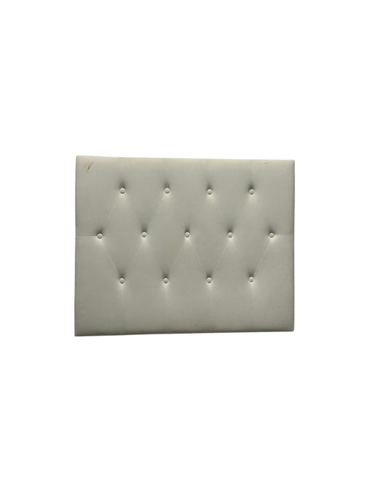 Cream velvet twin headboard with charging port.