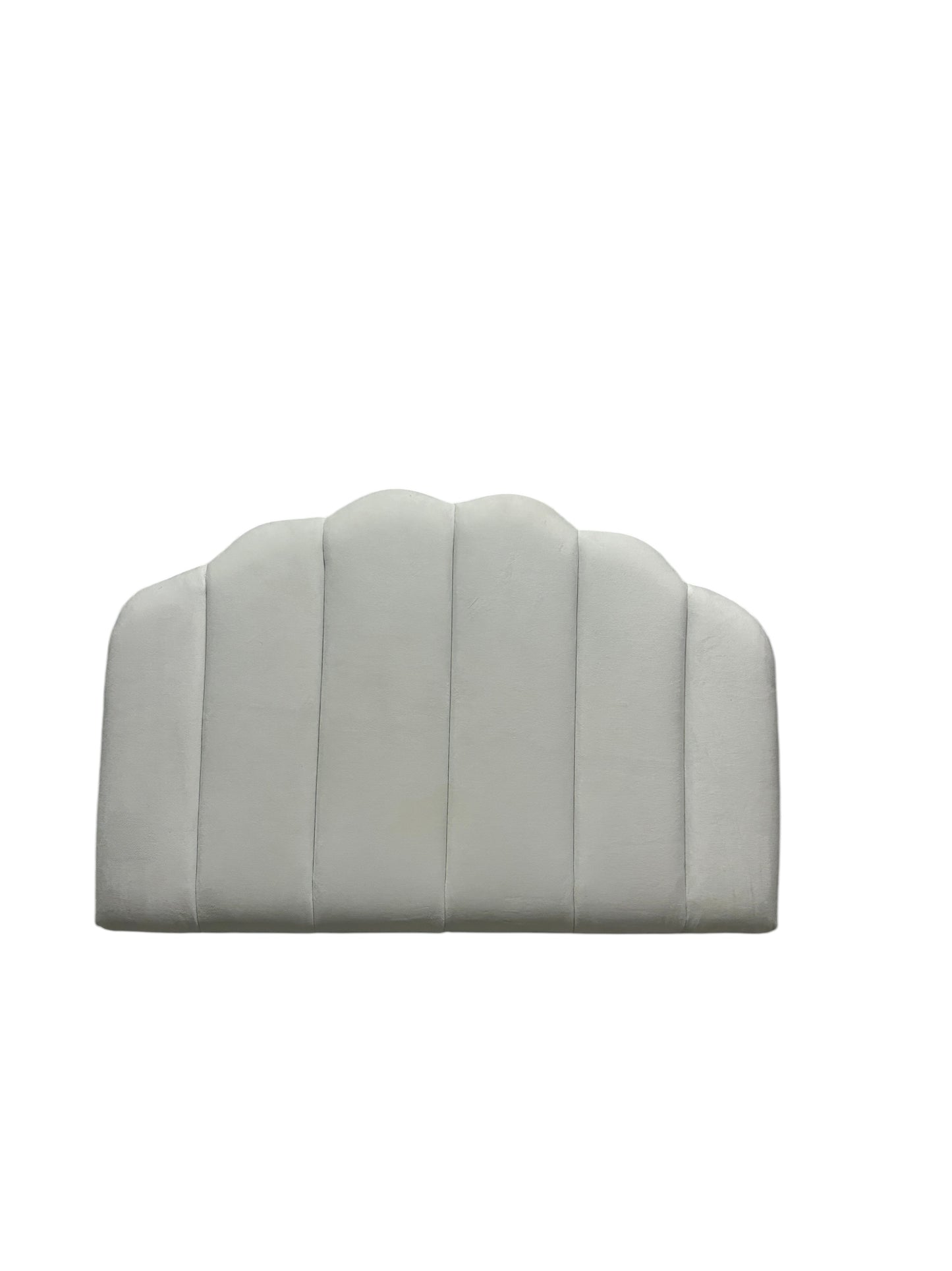 Cream velvet twin headboard.