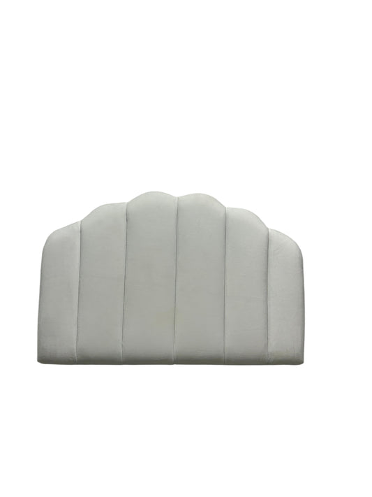 Cream velvet twin headboard.