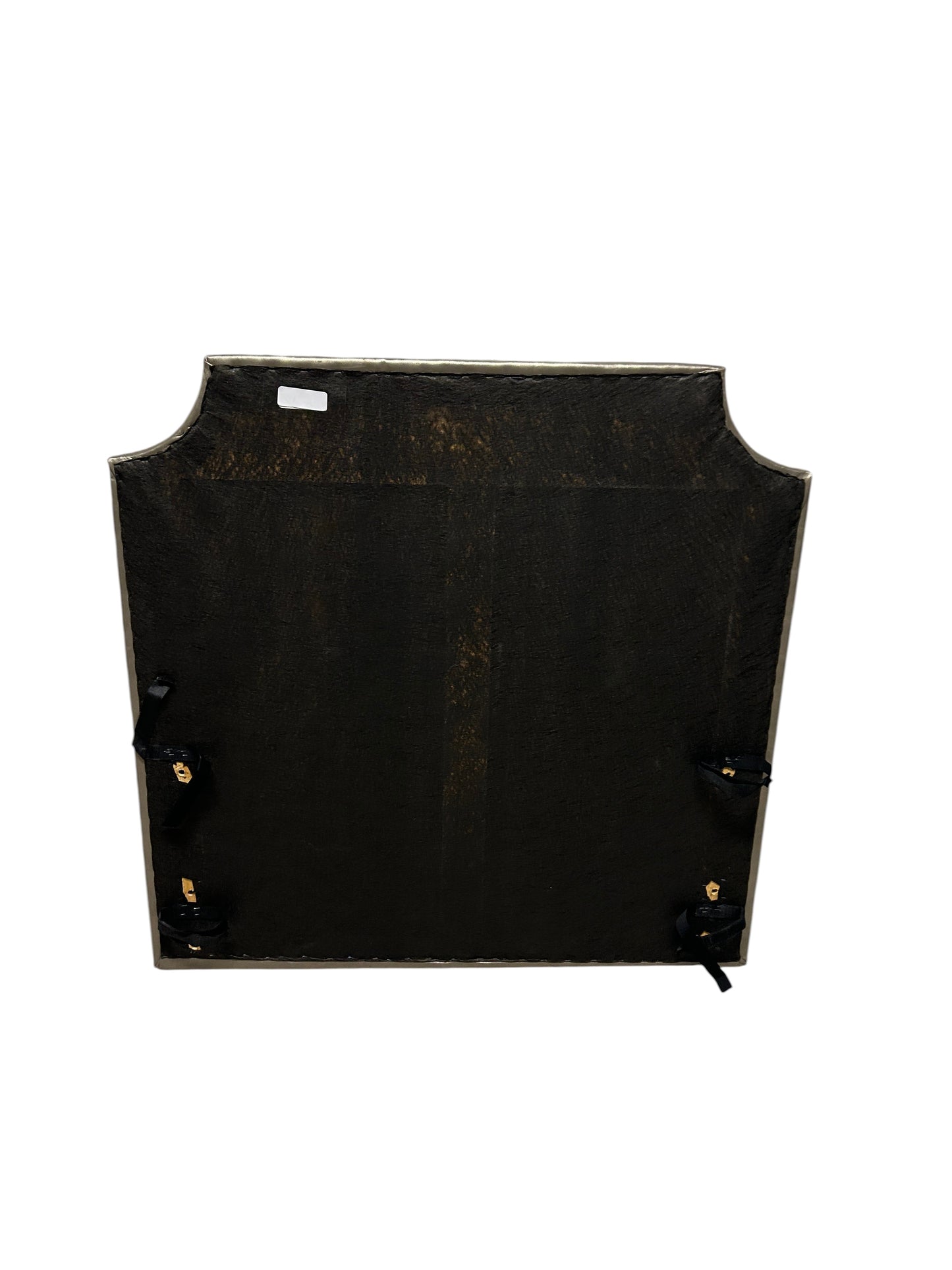Bronze Dorm Decor twin headboard with silver buttons and attachable legs.